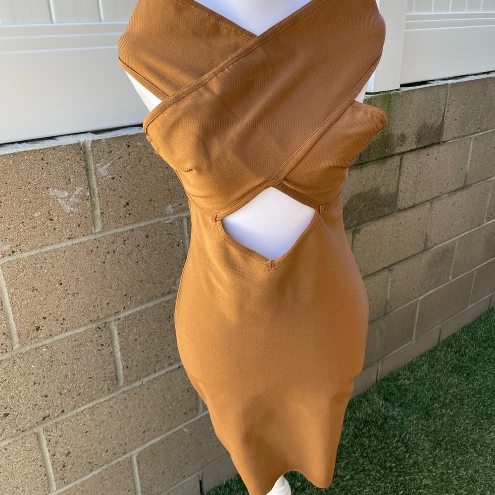 Brown/copper bandage dress